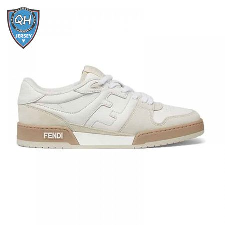 Fendi Match Low-Top Sneakers In White Suede - FD31