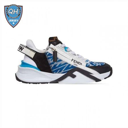 FENDI FLOW LIGHT BLUE NYLON LOW TOPS SNEAKERS - FD02