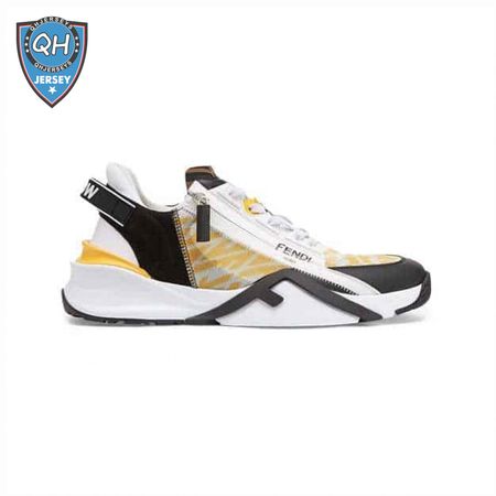 FENDI FLOW YELLOW NYLON LOW TOPS SNEAKERS - FD01