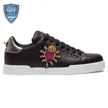 DOLCE & GABBANA SNEAKERS PORTOFINO IN VITELLO NAPPATO CON PATCH - DG22