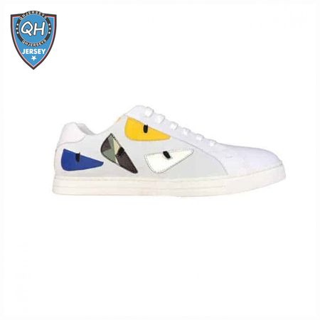 FENDI MONSTER EYES LOW-TOP TRAINERS SNEAKERS IN WHITE - FD06
