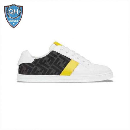 FENDI FF LOGO PRINT LOW-TOP SNEAKERS - FD17