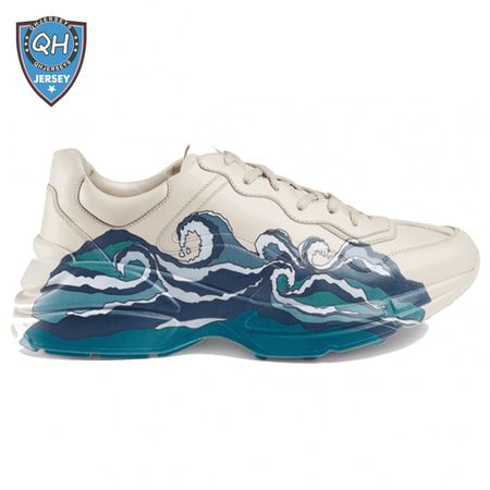 GUCCI RHYTON LEATHER SNEAKER WITH WAVE