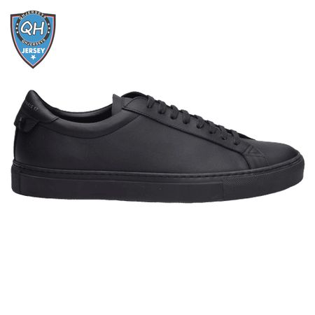 GIVENCHY URBAN STREET LOW-TOP LEATHER TRAINERS TRIPLE BLACK - GVC25
