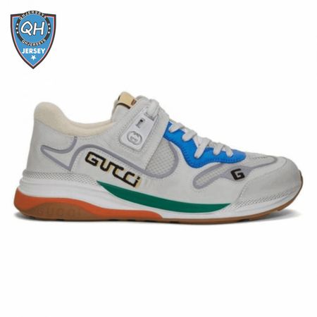 GUCCI G LINE SNEAKERS IN LEATHER AND MESH WITH EMBROIDERED LOGO - GC117