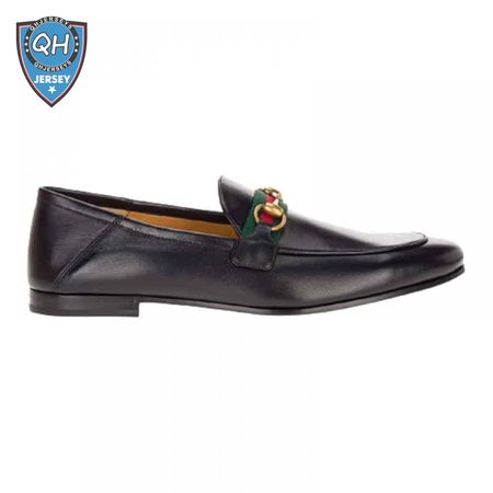 GUCCI 10MM LEATHER FOLDABLED LOAFERS W/ WEB - LDG017