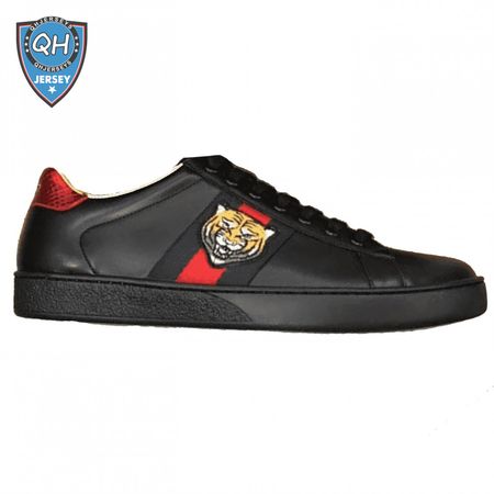 GUCCI TIGER ACE EMBROIDERED SNEAKER BLACK - GC49